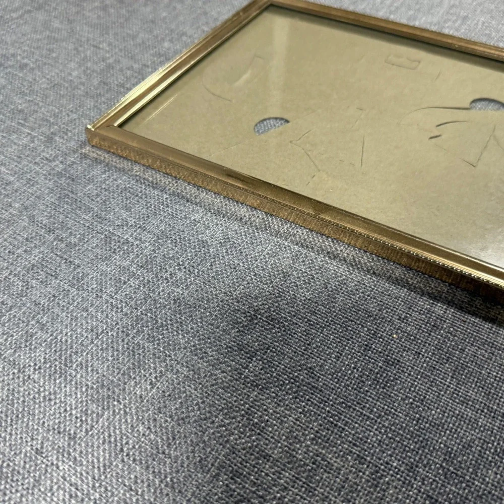 VTG Gold Brass Color Metal Picture Frame 8x10 Cardboard Back Vertical Horizontal